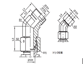 EV 45度組合接頭、PARKER卡套接頭、PARKER接頭