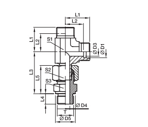 EVL-R  三通組合接頭-英制螺紋金屬密封PARKER接頭、PARKER卡套接頭